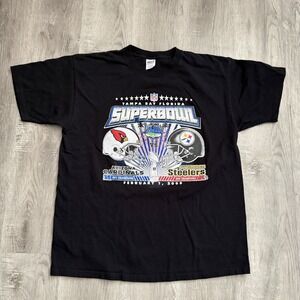 Super Bowl XLIII Shirt Mens XL Black NFL Football Anvil Tampa Bay 2009